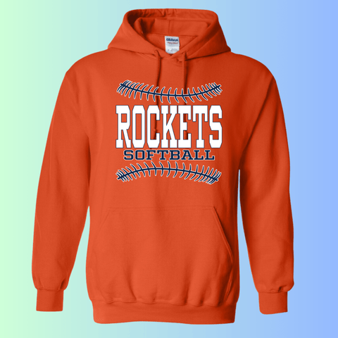 dBoldTees & DTF Transfers Rochester Rockets Softball Gildan Apparel - RR001 Hoodie 18500 / Adult Small / Orange