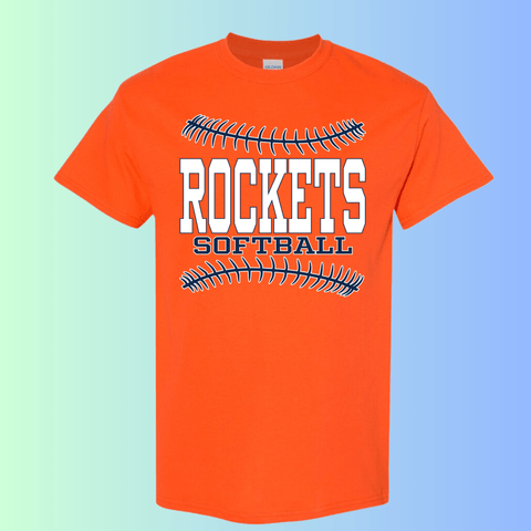dBoldTees & DTF Transfers Rochester Rockets Softball Gildan Apparel - RR001 T-Shirt 5000 / Adult Small / Orange