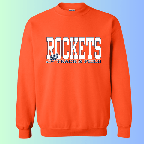 dBoldTees & DTF Transfers Rochester Rockets Track & Field Gildan Apparel - RR001 Crewneck 18000 / Adult Small / Orange
