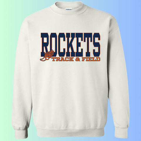 dBoldTees & DTF Transfers Rochester Rockets Track & Field Gildan Apparel - RR001 Crewneck 18000 / Adult Small / White