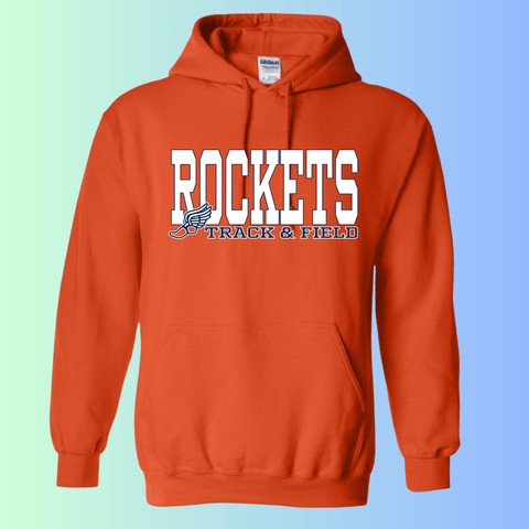 dBoldTees & DTF Transfers Rochester Rockets Track & Field Gildan Apparel - RR001 Hoodie 18500 / Adult Small / Orange
