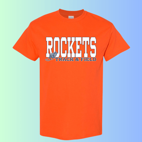 dBoldTees & DTF Transfers Rochester Rockets Track & Field Gildan Apparel - RR001 T-Shirt 5000 / Adult Small / Orange