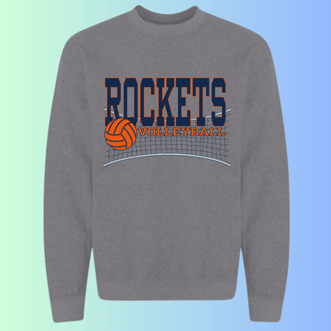 dBoldTees & DTF Transfers Rochester Rockets Volleyball Gildan Apparel - RR001 Crewneck 18000 / Adult Small / Gray