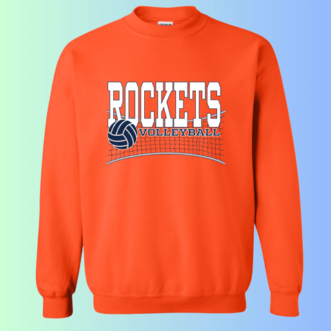 dBoldTees & DTF Transfers Rochester Rockets Volleyball Gildan Apparel - RR001 Crewneck 18000 / Adult Small / Orange
