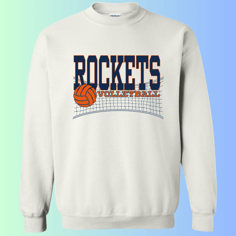 dBoldTees & DTF Transfers Rochester Rockets Volleyball Gildan Apparel - RR001 Crewneck 18000 / Adult Small / White