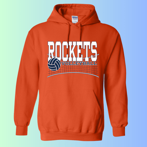 dBoldTees & DTF Transfers Rochester Rockets Volleyball Gildan Apparel - RR001 Hoodie 18500 / Adult Small / Orange