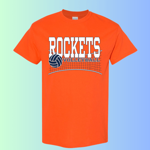 dBoldTees & DTF Transfers Rochester Rockets Volleyball Gildan Apparel - RR001 T-Shirt 5000 / Adult Small / Orange