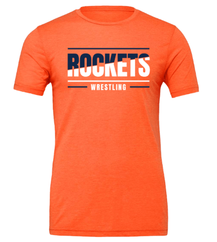 dBoldTees & DTF Transfers Rochester Rockets Wrestling Bella + Canvas Jersey T-Shirt - TS023 Adult Small / Orange