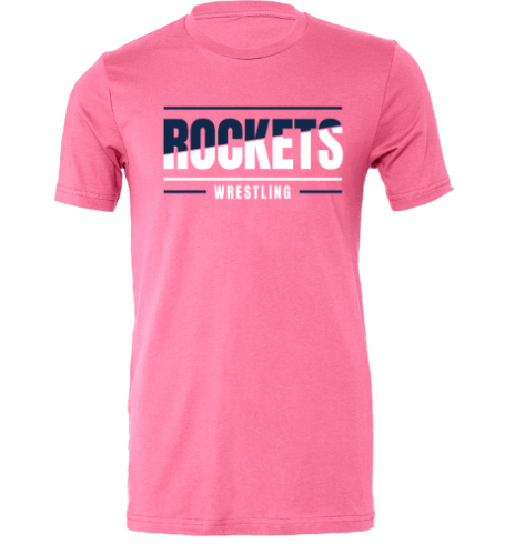 dBoldTees & DTF Transfers Rochester Rockets Wrestling Bella + Canvas Jersey T-Shirt - TS023 Adult Small / Pink