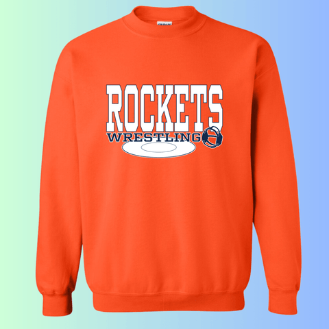 dBoldTees & DTF Transfers Rochester Rockets Wrestling Gildan Apparel - RR001 Crewneck 18000 / Adult Small / Orange
