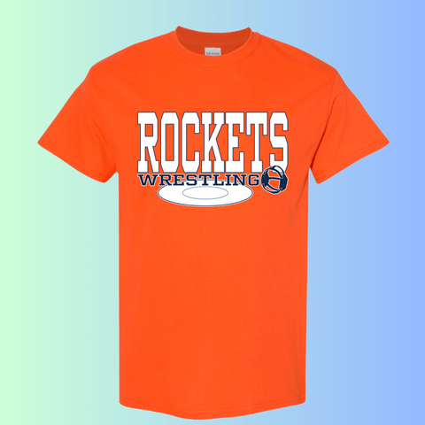 dBoldTees & DTF Transfers Rochester Rockets Wrestling Gildan Apparel - RR001 T-Shirt 5000 / Adult Small / Orange