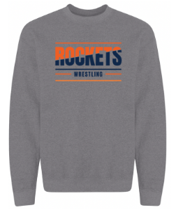 dBoldTees & DTF Transfers Rochester Rockets Wrestling Gildan Heavy Blend Crewneck Sweatshirt - TS023 Adult Small / Gray