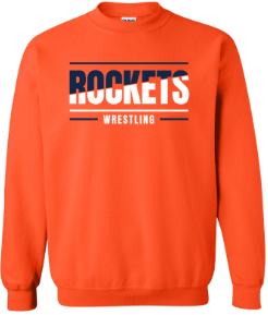 dBoldTees & DTF Transfers Rochester Rockets Wrestling Gildan Heavy Blend Crewneck Sweatshirt - TS023 Adult Small / Orange