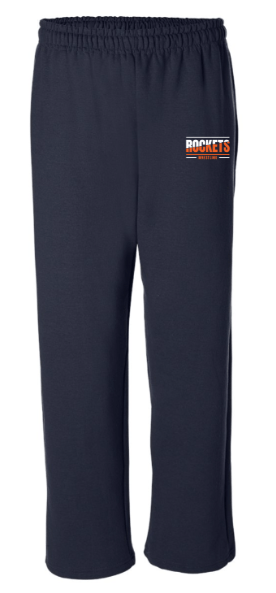 dBoldTees & DTF Transfers Rochester Rockets Wrestling Gildan Heavy Blend Open Bottom Sweatpant - TS023 Adult Small / Navy