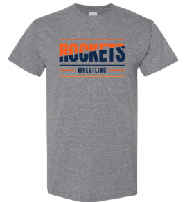dBoldTees & DTF Transfers Rochester Rockets Wrestling Gildan Heavy Cotton T-Shirt - TS023 Adult Small / Gray