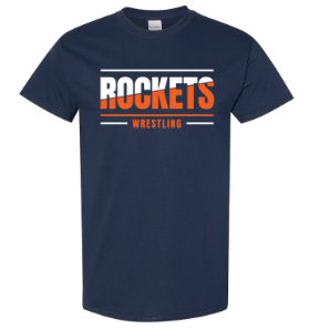 dBoldTees & DTF Transfers Rochester Rockets Wrestling Gildan Heavy Cotton T-Shirt - TS023 Adult Small / Navy
