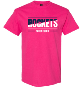dBoldTees & DTF Transfers Rochester Rockets Wrestling Gildan Heavy Cotton T-Shirt - TS023 Adult Small / Pink