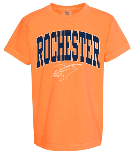 dBoldTees & DTF Transfers Rochester Rockets Youth Comfort Colors T-Shirt 9018 - RR001 Youth XS / Melon