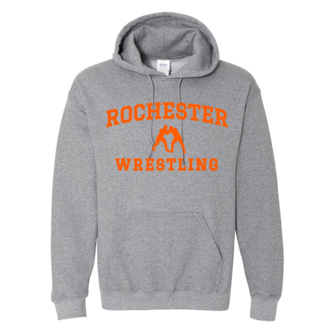 dBoldTees & DTF Transfers Rochester Wrestling Gildan Hooded Sweatshirt - TS031 Youth XS / Gray