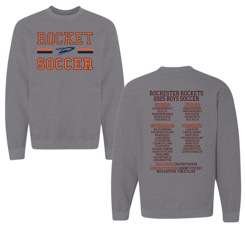 dBoldTees & DTF Transfers Rocket Soccer D2 Gildan Crewneck Sweatshirt 18000 - TS021 Adult Small / Gray