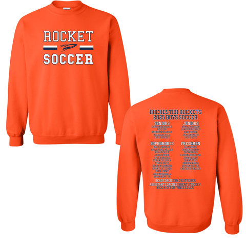 dBoldTees & DTF Transfers Rocket Soccer D2 Gildan Crewneck Sweatshirt 18000 - TS021 Adult Small / Orange