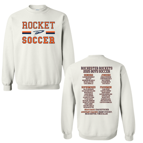 dBoldTees & DTF Transfers Rocket Soccer D2 Gildan Crewneck Sweatshirt 18000 - TS021 Adult Small / White