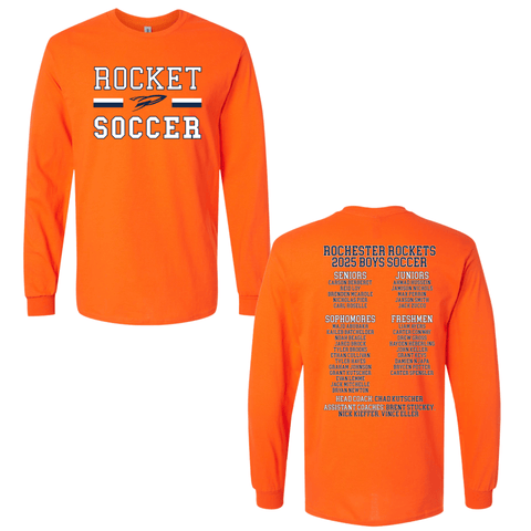 dBoldTees & DTF Transfers Rocket Soccer D2 Gildan Long Sleeve 5400 - TS021 Adult Small / Orange