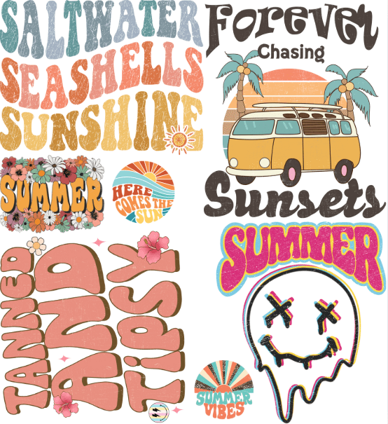 dBoldTees & DTF Transfers Summer - Mini Gang Sheet 22" x 24" MGSSM001