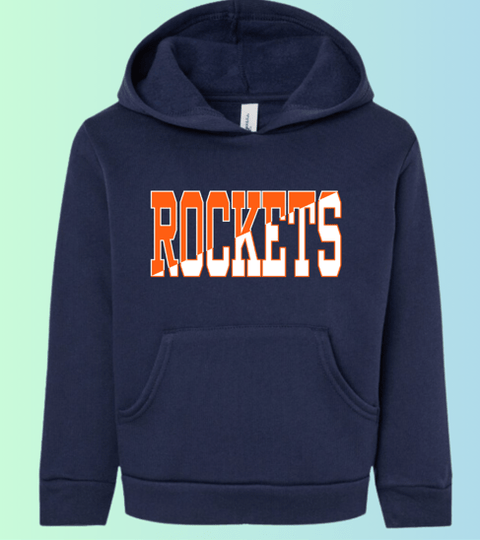 dBoldTees & DTF Transfers Toddler Hoodie Rochester Rockets Bella + Canvas 3719T DS013 - RR001