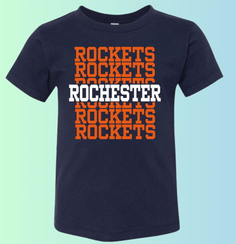 dBoldTees & DTF Transfers Toddler T-Shirt Rochester Rockets Bella + Canvas 3001T DS010 - RR001 2T / Navy