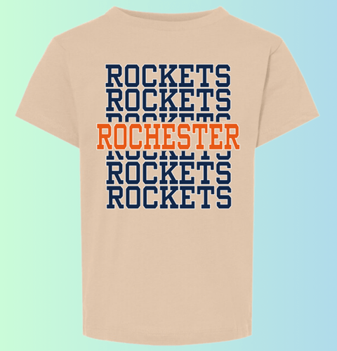 dBoldTees & DTF Transfers Toddler T-Shirt Rochester Rockets Bella + Canvas 3001T DS010 - RR001 2T / Tan