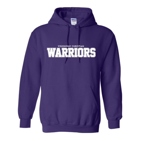 dBoldTees & DTF Transfers Visionway Warriors Block Gildan Hooded Sweatshirt  - FR013 Youth XS / Purple