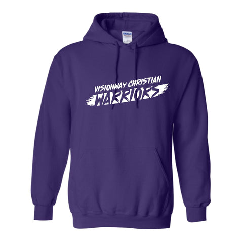 dBoldTees & DTF Transfers Visionway Warriors Gildan Hooded Sweatshirt  - FR013 Youth XS / Purple