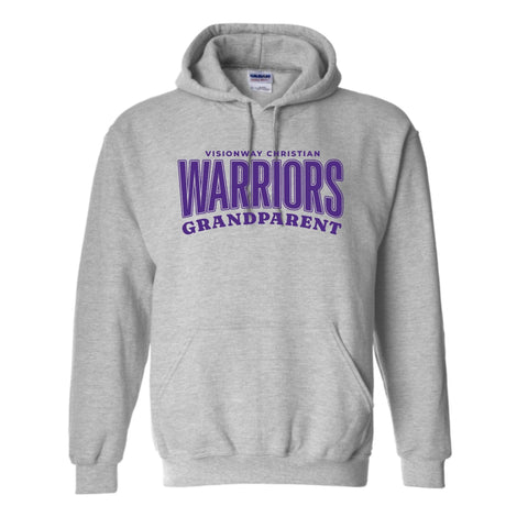 dBoldTees & DTF Transfers Visionway Warriors Grandparent Gildan Hooded Sweatshirt  - FR013 Youth XS / Gray