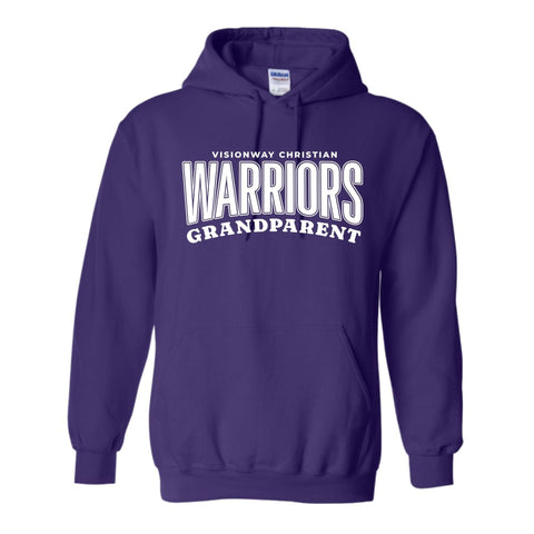 dBoldTees & DTF Transfers Visionway Warriors Grandparent Gildan Hooded Sweatshirt  - FR013 Youth XS / Purple