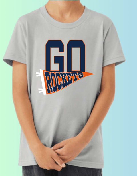 dBoldTees & DTF Transfers Youth T-Shirt Rochester Rockets Bella + Canvas 3001Y DS007 - RR001 Gray / Youth Small