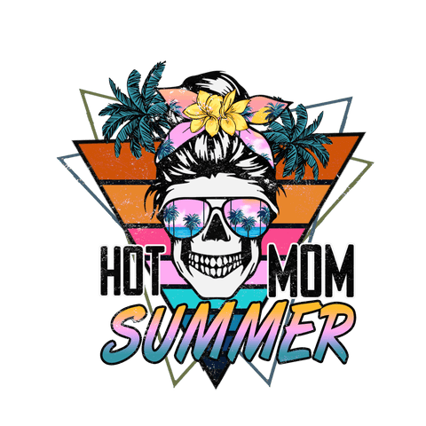 dBoldTees DTF Transfer DTF TRANSFER - 3905 Skull Hot Mom Summer