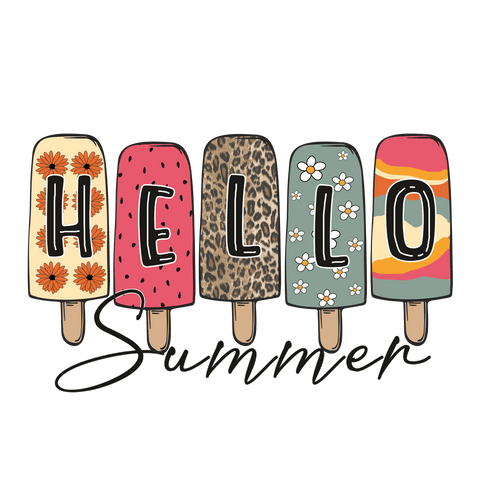 dBoldTees DTF Transfer DTF TRANSFER - 5604 Hello Summer Popsicles
