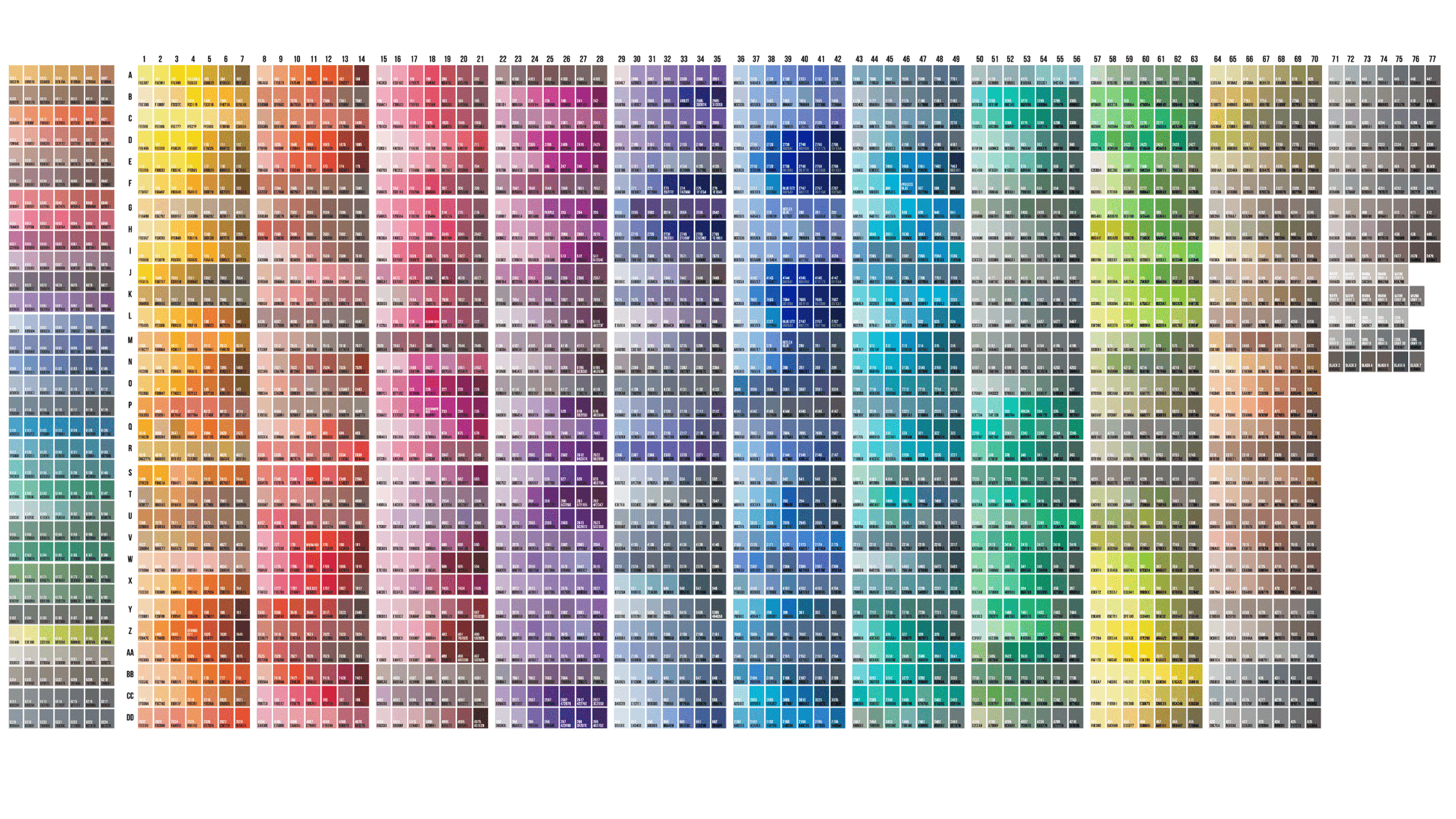 dBoldTees & DTF Transfers 22"x48" Color Chart