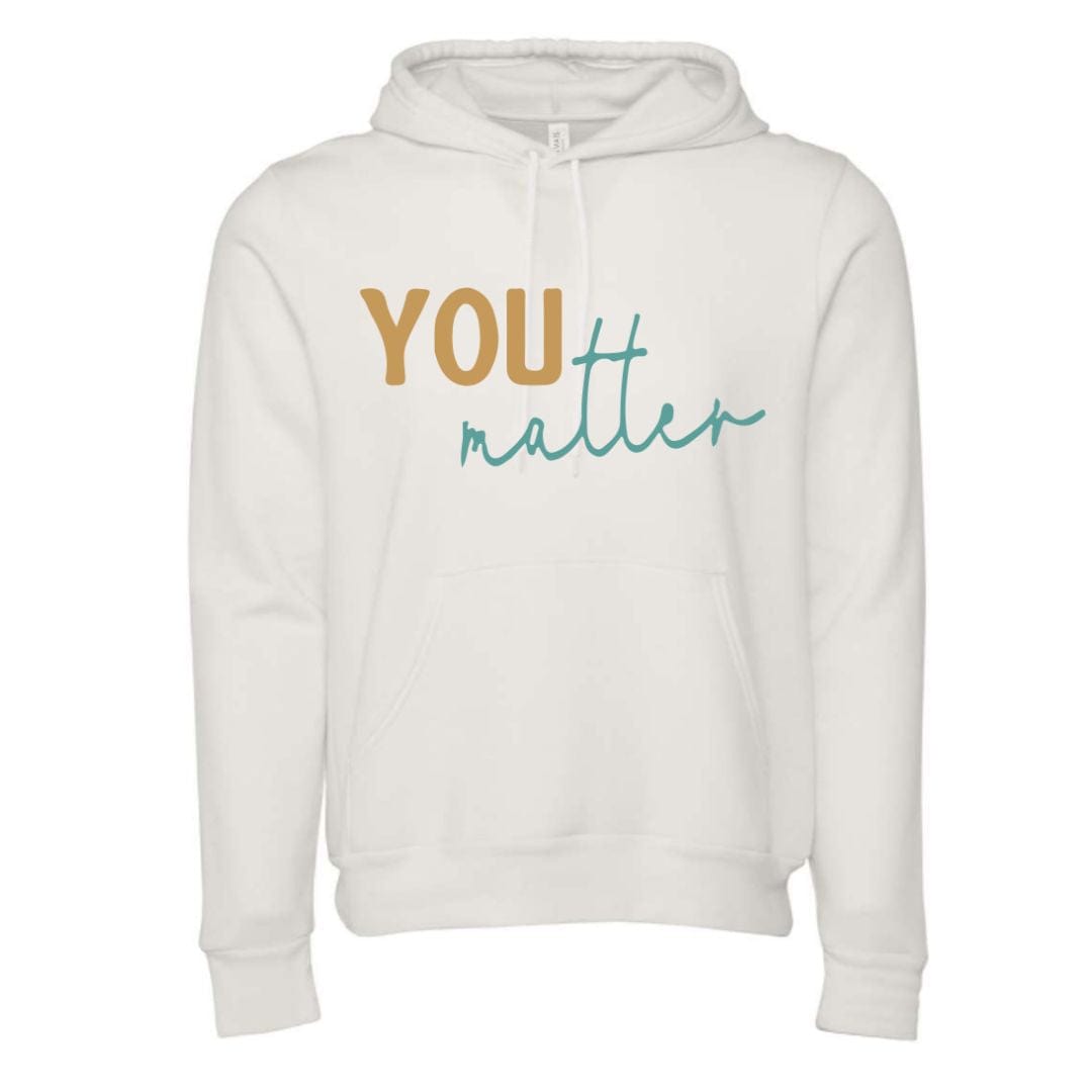 dBoldTees 3719 vintage white YOU Matter Graphic Hooded Sweatshirt