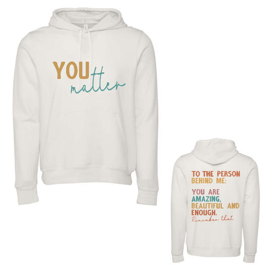 dBoldTees 3719 vintage white YOU Matter Graphic Hooded Sweatshirt XS