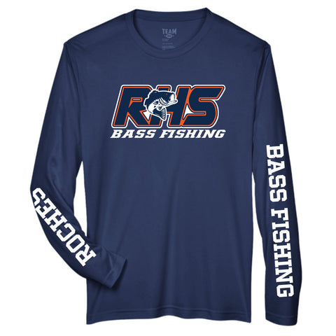 dBoldTees & DTF Transfers RHS Bass Fishing Performance Long Sleeve T-Shirt - TS035 Youth XS / Navy