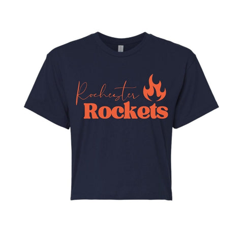 dBoldTees & DTF Transfers Adult Cropped Rochester Flame PTO Next Level T-Shirt - FR008 Adult Small / Navy