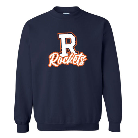 dBoldTees & DTF Transfers Adult R Rockets PTO Gildan Crewneck Sweatshirt - FR008 Adult Small / Navy