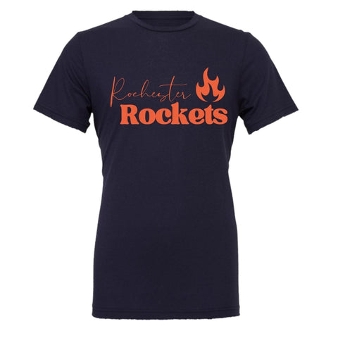 dBoldTees & DTF Transfers Adult Rochester Flame PTO Bella + Canvas T-Shirt - FR008 Adult Small / Navy