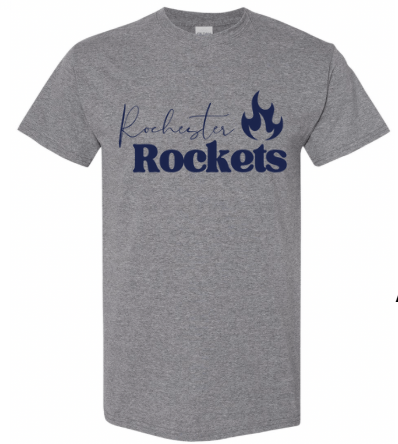 dBoldTees & DTF Transfers Adult Rochester Flame PTO Gildan T-Shirt - FR008 Adult Small / Gray