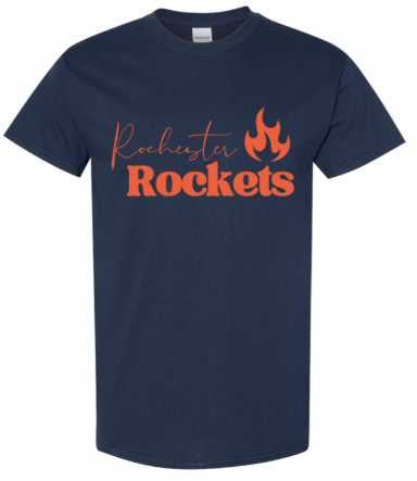 dBoldTees & DTF Transfers Adult Rochester Flame PTO Gildan T-Shirt - FR008 Adult Small / Navy