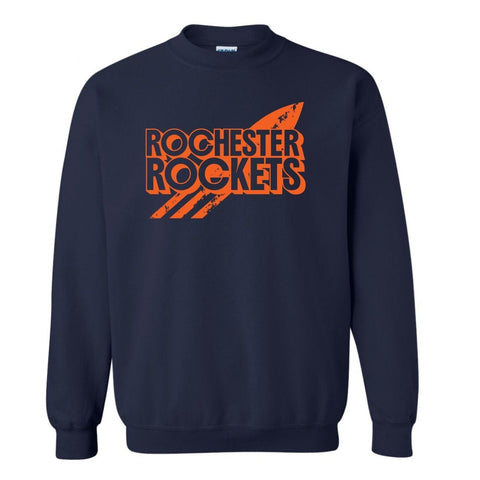 dBoldTees & DTF Transfers Adult Rochester Rockets PTO Gildan Crewneck Sweatshirt - FR008 Adult Small / Navy