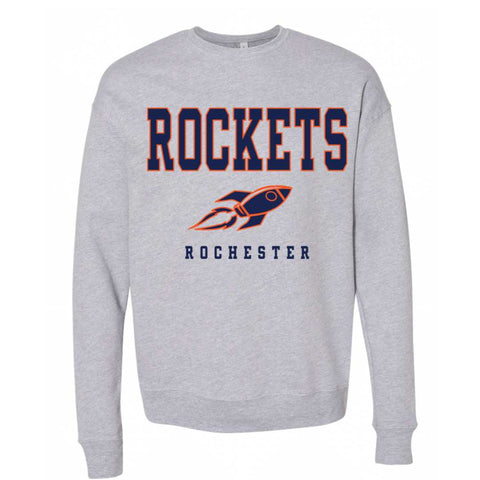 3945 Navy Adult Unisex Bella + Canvas Drop Shoulder Crewneck Sweatshirt - Rockets XS / Athletic Heather