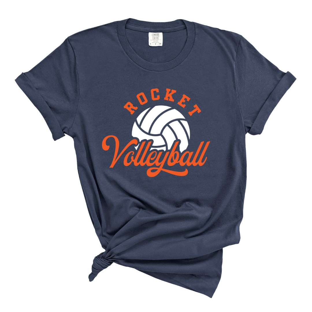 dBoldTees Adult Unisex Comfort Colors - Navy - Rochester Volleyball 7975